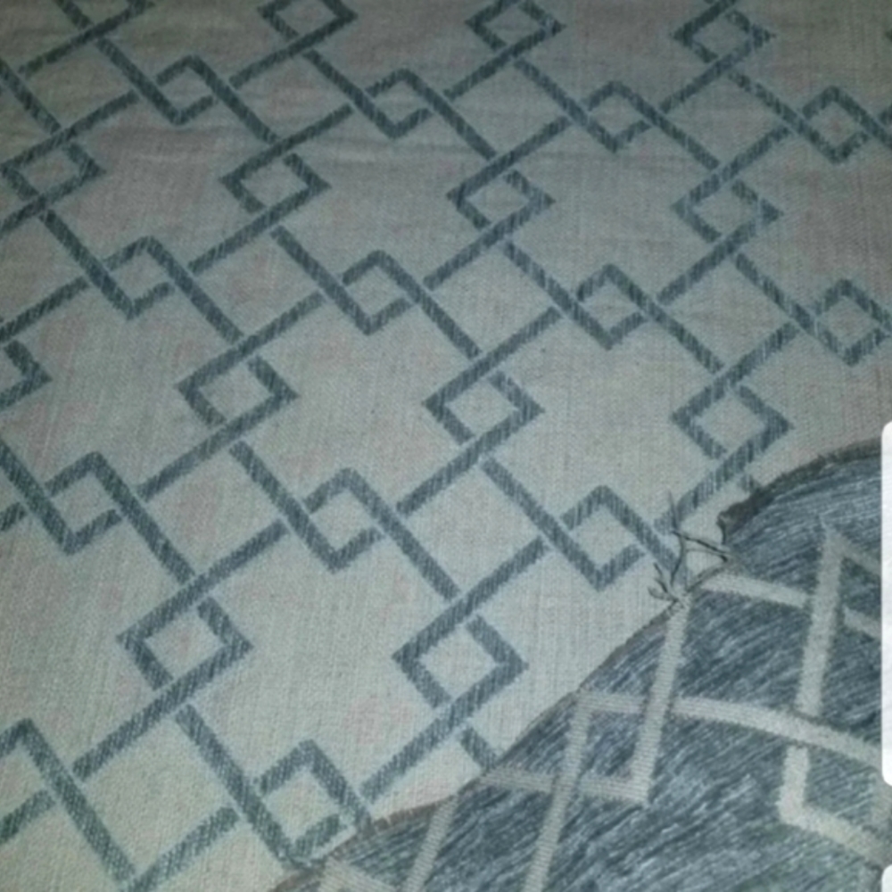 Designer upholstery fabric aqua blue 2.3  yards geometric modern - Picture 6 of 7
